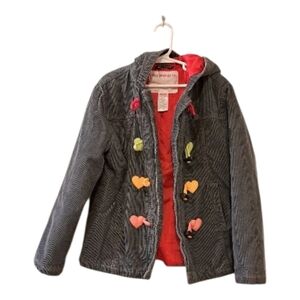 Gymboree  corduroy  girls Hooded Jacket with Heart Accents g size M (7-8)